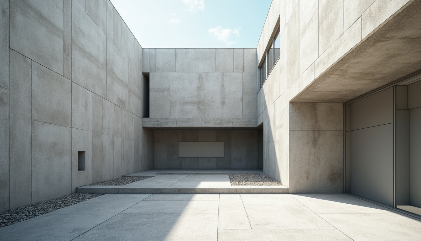 Prompt: Modern architecture, urban building, plastered concrete wall, clean lines, minimalism, brutalist style, industrial chic, raw texture, rough finish, natural light, shadow play, geometric composition, 3/4 view, low-angle shot, architectural photography, high-contrast lighting.