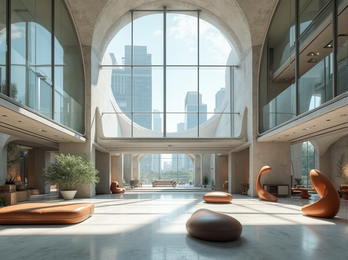 Prompt: Bauhaus pavilion, futuristic architecture, innovative use of space, geometric shapes, minimalist design, glass walls, steel beams, open floor plan, natural light pouring in, modern furniture, abstract sculptures, urban background, cityscape, daytime, clear sky, sharp shadows, high contrast, 3/4 composition, symmetrical framing.