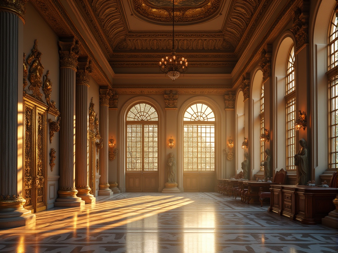 Prompt: Classical school building, incorporating bronze materials, grand entrance, columns wrapped with bronze filigree, intricate bronze door handles, ornate bronze roof decorations, majestic bronze statues, bronzed glass windows, polished marble floors, elegant bronze chandeliers, rich wooden furniture, warm golden lighting, afternoon sunbeams, subtle shadows, 3/4 composition, depth of field, cinematic ambiance, historical architectural style, serene atmosphere.