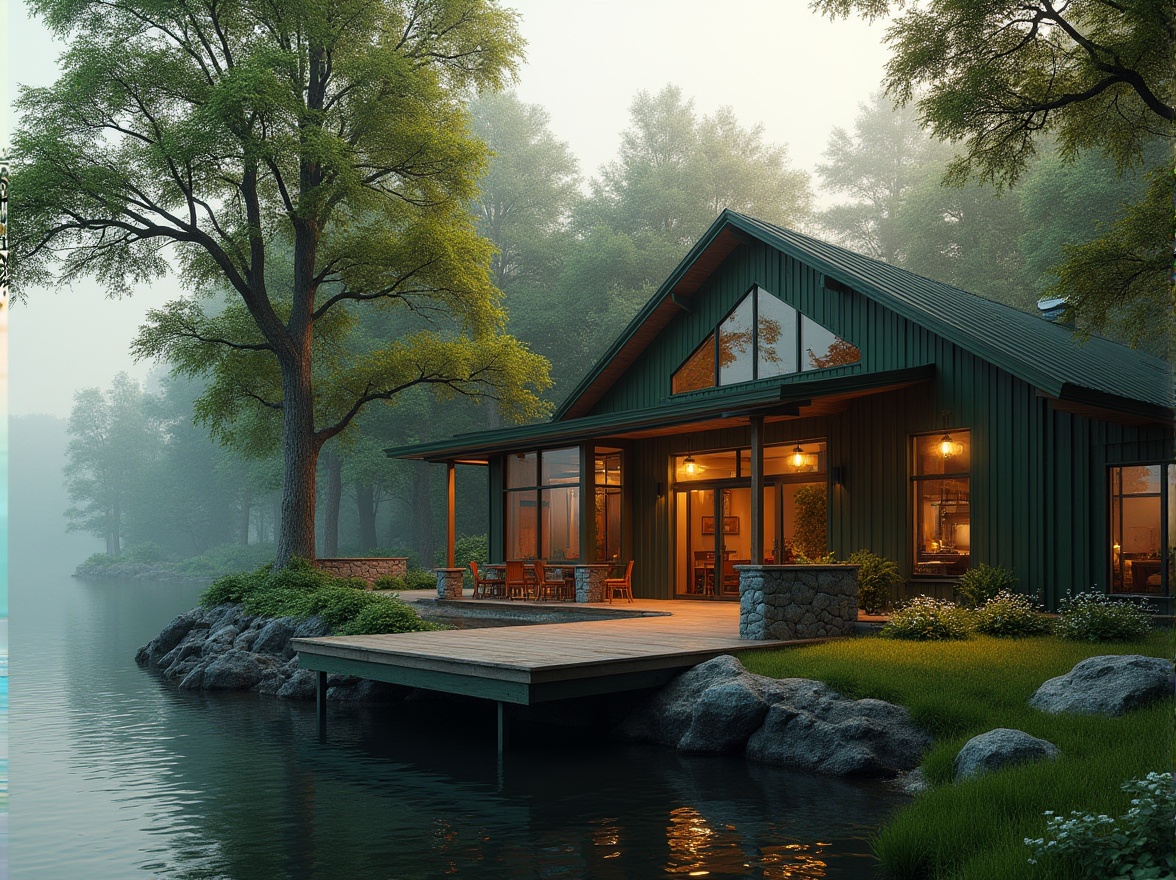 Lakefront Barn Green Architecture Style Design Ideas