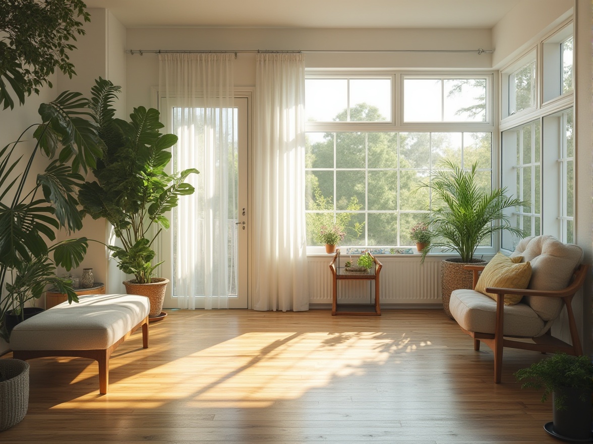 Prompt: Suburban house, minimalist design, simple lines, white walls, large windows, natural light, wooden floors, low-profile furniture, greenery, potted plants, calm atmosphere, peaceful neighborhood, residential area, afternoon sunlight, soft shadows, 3/4 composition, depth of field, warm ambient lighting, cinematic feel.