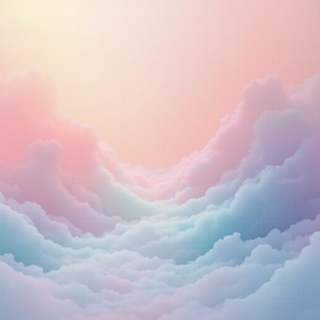 Prompt: Vibrant pastel colors, cohesive palette, gradient effect, soft contrast, harmonious hues, gentle saturation, calming atmosphere, abstract background, subtle texture, watercolor-inspired, dreamy quality, warm and cool tones balanced, 3D composition, atmospheric perspective, soft focus, misty lighting.