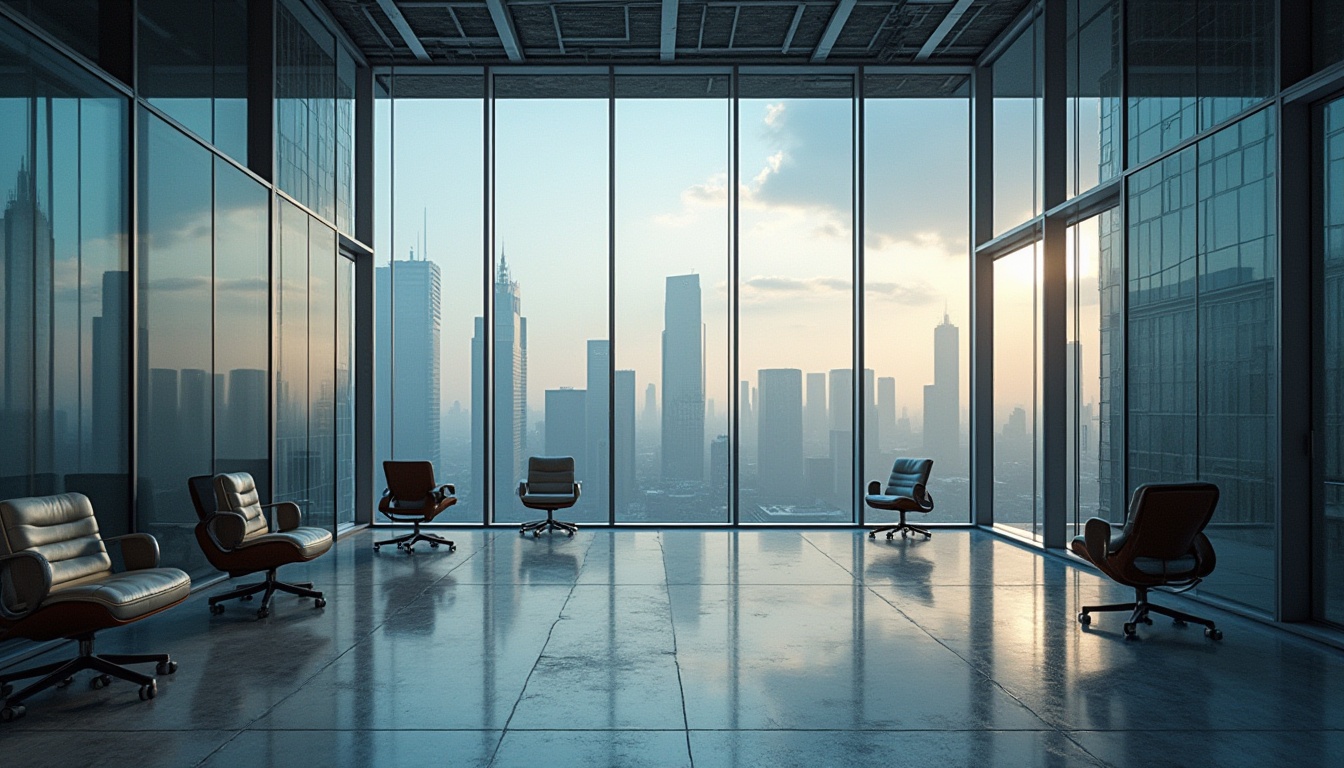 Prompt: Modern skyscraper, steel framework, reflective glass windows, sleek lines, urban cityscape, morning mist, industrial chic, metallic luster, steel beams, minimalist decor, polished concrete floor, ergonomic chairs, steel lamps, futuristic ambiance, high-angle shot, dramatic lighting, cinematic composition.