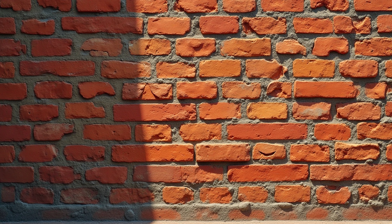 Prompt: Brick, red brick, rough texture, natural material, industrial design, modern architecture, cityscape, urban landscape, daytime, soft sunlight, realistic lighting, warm color tone, geometric shape, structured composition, 3/4 view, low-angle shot, dramatic shadows, vibrant contrast, bold lines, robust structure.