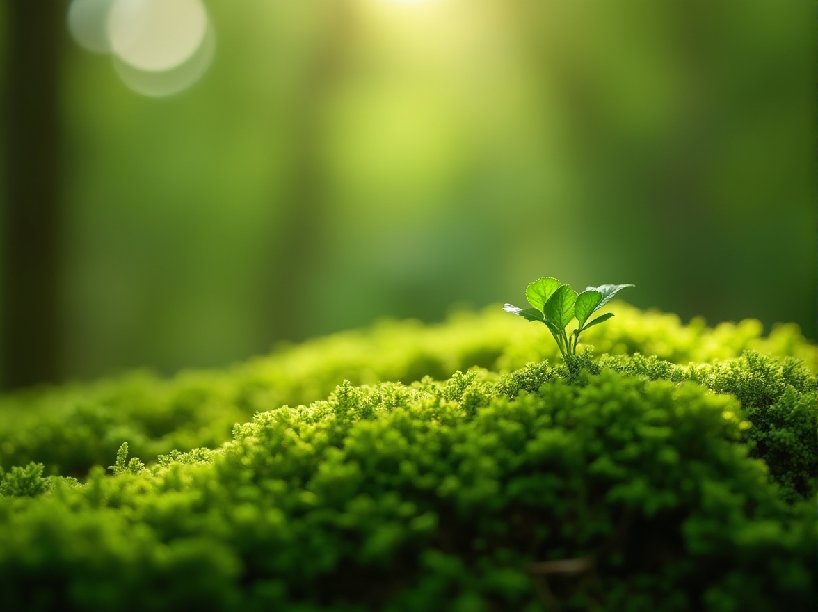 Prompt: Moss green color, natural scenery, foliage background, solo decoration, interior design, home decor, modern style, calming atmosphere, subtle texture, soft lighting, warm tone, earthy feel, peaceful ambiance, abstract composition, macro shot, bokeh effect, shallow depth of field.