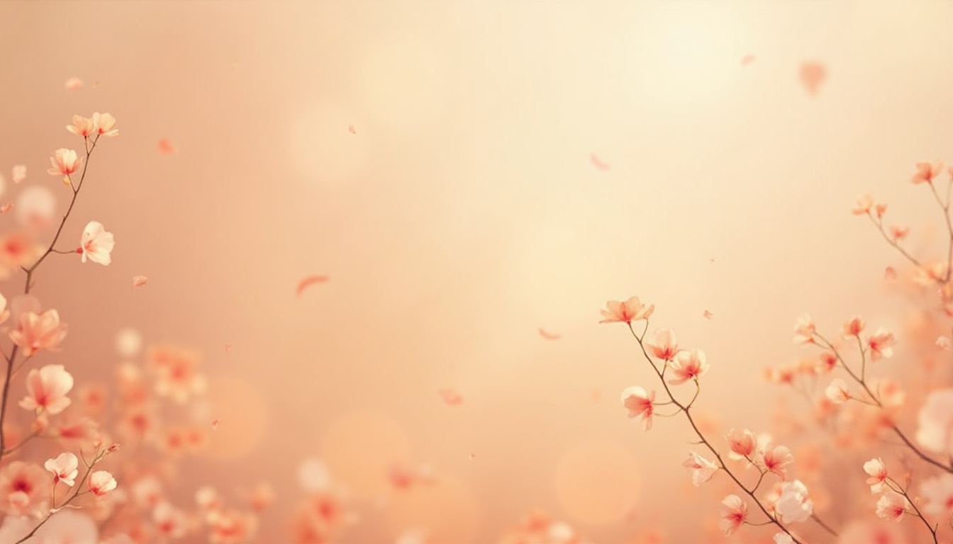 Prompt: Apricot color, pastel tone, soft warm glow, gentle gradient effect, subtle texture, rounded shapes, delicate petals, minimalist composition, flat lay design, clean lines, simple typography, elegant contrast, warm ambient lighting, shallow depth of field, 3/4 view, soft focus, romantic atmosphere, vintage feel, feminine touch.