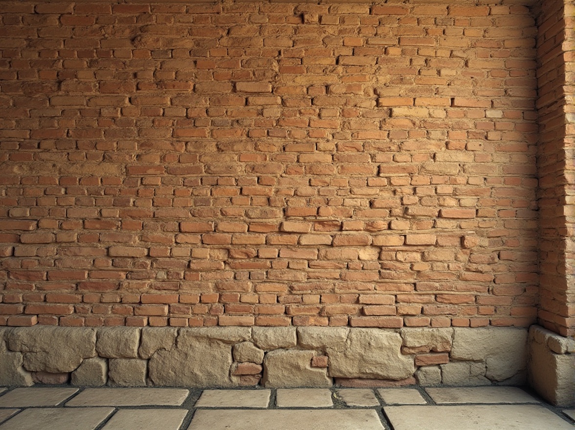 Prompt: Brick wall, masonry construction, stone blocks, rustic texture, earthy tone, natural material, rough-hewn edges, subtle mortar lines, warm beige color, ornate carvings, intricate patterns, grand architectural style, ancient ruins, mysterious ambiance, soft golden lighting, high-angle shot, dramatic shadows, cinematic composition.