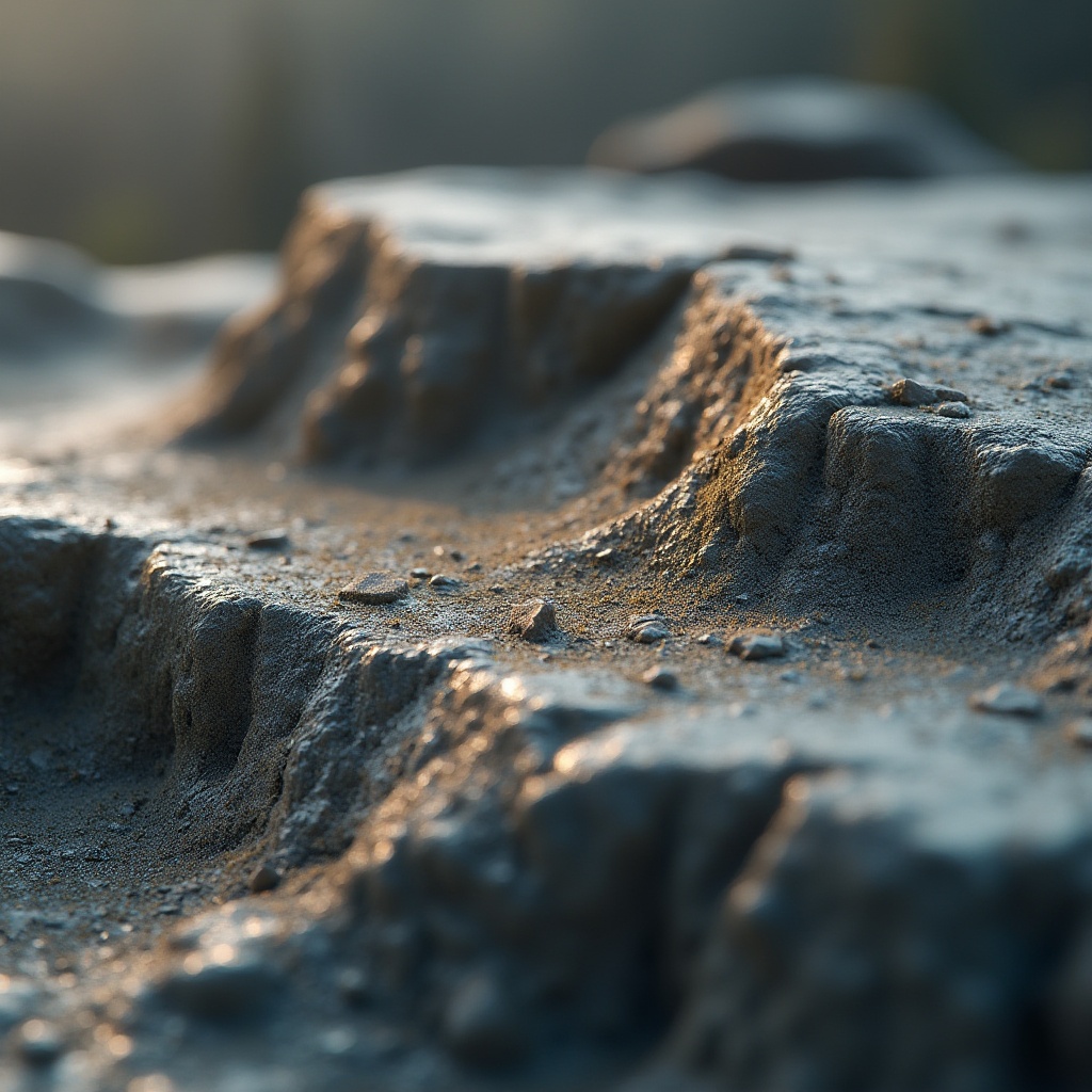 Prompt: Sand-casted materials, modern industrial design, metallic texture, rough surface, abstract composition, close-up shot, dramatic lighting, shallow depth of field, futuristic atmosphere, minimalistic background, product design, architecture model, concrete material, urban scenery, cityscape, skyscraper, modern villa.