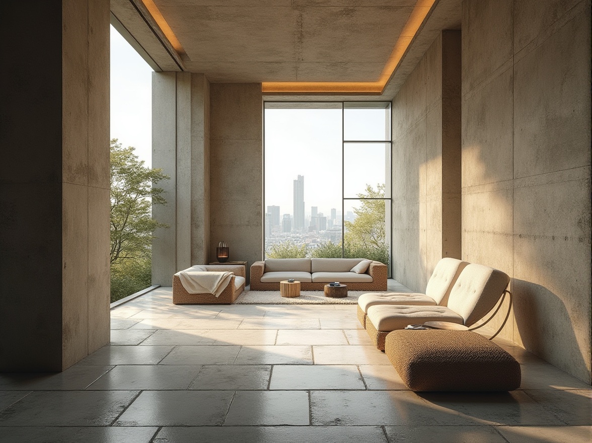 Prompt: Masonry materials, modern architecture, sustainable design, eco-friendly, green building, urban landscape, cityscape, skyscraper, brutalist structure, concrete texture, stone wall, brick facade, industrial chic, minimalist interior, natural light, open space, 3/4 composition, low-angle shot, warm ambient lighting, detailed rendering.