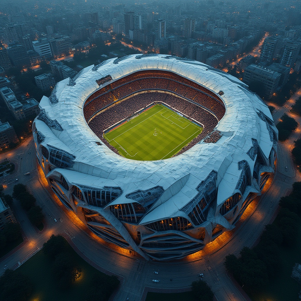 Deconstructivism Style Soccer Stadium Design Ideas