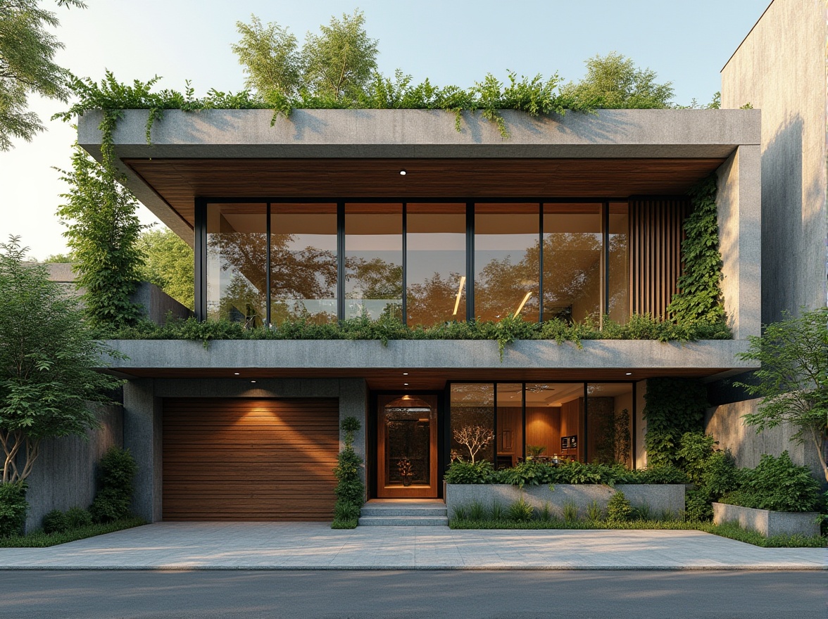 Prompt: Modern facade design, aesthetic architecture, sleek lines, minimalist style, large windows, sliding glass doors, wooden accents, green walls, vertical gardens, steel beams, concrete textures, urban cityscape, morning sunlight, soft shadows, 3/4 composition, cinematic mood, depth of field, realistic rendering.