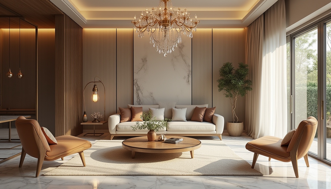 Prompt: luxury interior, modern villa, marble floor, velvet sofa, wooden coffee table, crystal chandelier, silk curtain, metal frame, leather armchair, glass top, minimalist decor, natural light, afternoon sunbeam, warm atmosphere, high-end texture, elegant composition, 3/4 view, softbox lighting.