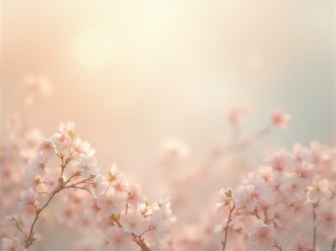 Prompt: Soft, gentle color palette, warm beige (#F5F5DC) as main tone, combined with pale blue (#87CEEB) and mauve (#E4D6F5), soft peach (#FFD7BE) accents, subtle texture, watercolor-inspired, whimsical, dreamy atmosphere, delicate, romantic, vintage feel, elegant, refined, sophisticated, warm lighting, soft focus, shallow depth of field, gentle bokeh.