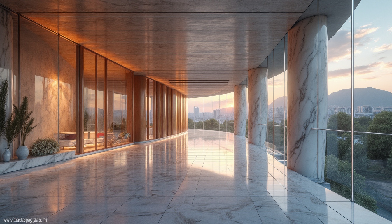 Prompt: Marble façade, modern football stadium, social housing complex, sleek lines, minimalist architecture, polished marble columns, grand entrance, luxurious lobby, marble flooring, spacious apartments, floor-to-ceiling windows, panoramic city view, urban landscape, evening ambient light, warm color palette, 3/4 composition, low-angle shot, dramatic shadows.