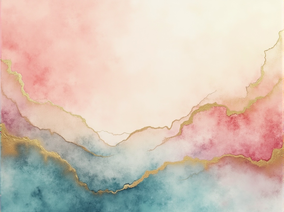 Prompt: Vibrant color palette, cohesive visual identity, pastel pink, soft peach, creamy white, rich turquoise, deep charcoal, metallic gold accents, subtle texture, gradient effect, ombre shading, watercolor inspiration, abstract composition, 3/4 view, warm lighting, shallow depth of field.