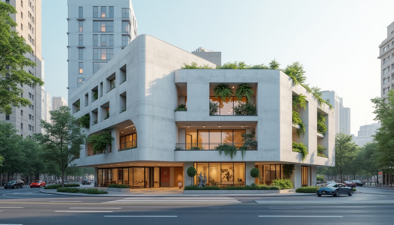 Prompt: Modern Bauhaus clinic, innovative facade design, geometric shapes, clean lines, minimal ornamentation, white concrete walls, large glass windows, steel frames, rectangular balconies, asymmetrical composition, urban setting, cityscape background, busy streets, modern cars, abstract sculptures, lush greenery, vertical gardens, natural light pouring in, 3/4 composition, high contrast lighting, cinematic mood, futuristic atmosphere.