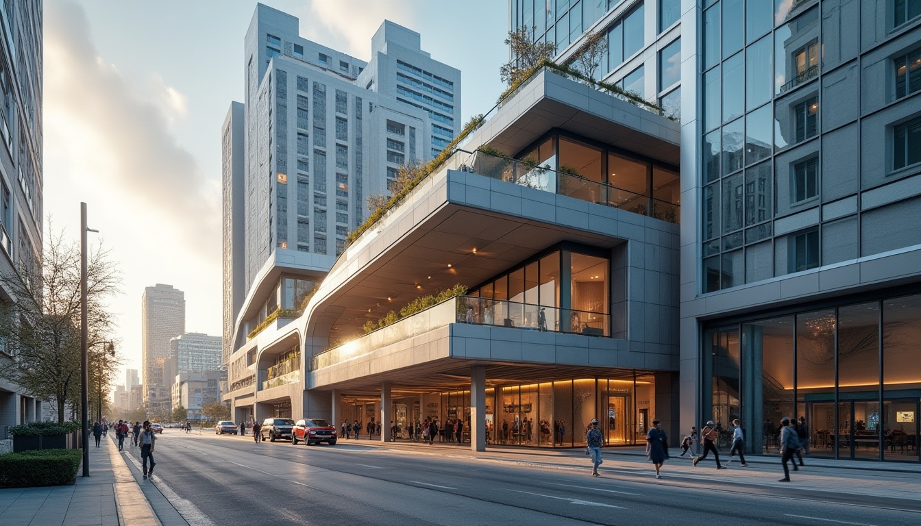 Prompt: Modern architect, incorporating structural elements, futuristic building, sleek lines, silver metallic beams, geometric shapes, transparent glass walls, cantilevered floors, open floor plan, minimalist interior, industrial chic, urban cityscape, busy street life, afternoon sun, dramatic shadows, low-angle shot, cinematic composition, high contrast, HDR.