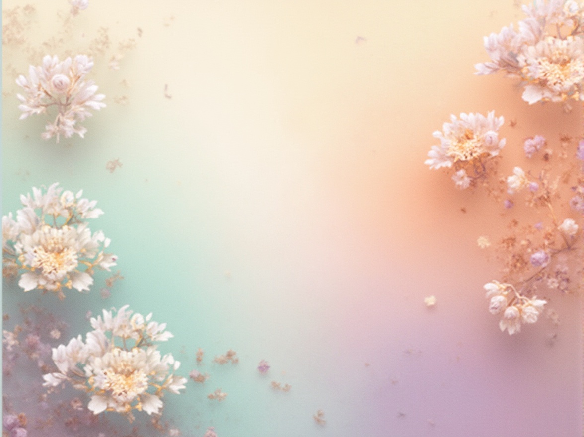 Prompt: Unique color palette, pastel colors, soft gradient, ombre effect, bold accents, vibrant hues, metallic sheen, rose gold, lavender, peach, mint green, creamy white, rich brown, abstract background, geometric shapes, floral patterns, watercolor texture, dreamy atmosphere, warm lighting, 3/4 composition, close-up shot.