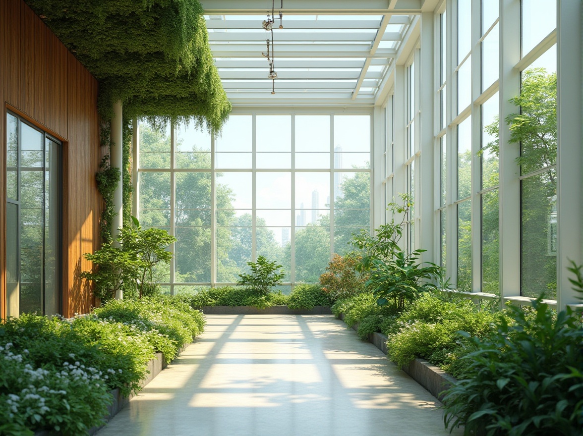 Prompt: Natural ventilation, large windows, operable skylights, green roofs, living walls, urban gardens, fresh air intakes, exhaust fans, air purification systems, HEPA filters, odorless environments, healthy indoor spaces, eco-friendly materials, sustainable building design, modern architecture, bright natural lighting, airy atmospheres, minimal pollutants, clean air circulation, 3/4 composition, shallow depth of field, realistic textures.