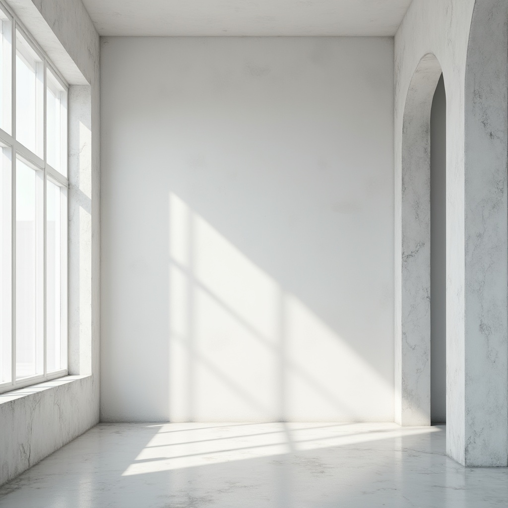 Prompt: Monochromatic background, plain white walls, polished concrete floors, sleek metal accents, minimalist decor, subtle texture variations, matte finishes, industrial chic atmosphere, natural light pouring in, soft shadows, 1/1 composition, shallow depth of field, realistic rendering, ambient occlusion.