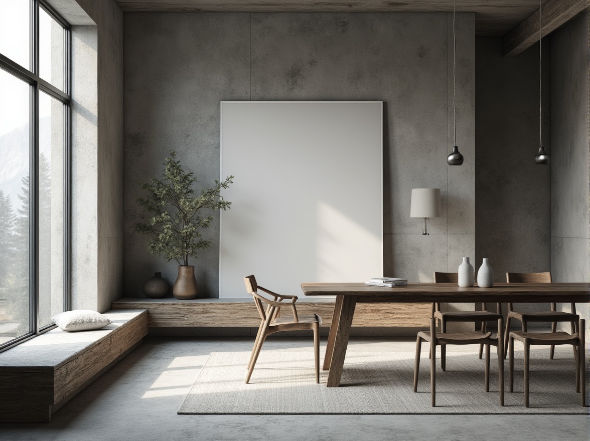 Prompt: Monochromatic modern interior, sleek lines, subtle textures, neutral color palette, natural light, minimalist decor, industrial metal accents, reclaimed wood furniture, smooth stone surfaces, matte finishes, soft ambient lighting, shallow depth of field, 1/1 composition, realistic reflections, atmospheric fog, calm atmosphere.