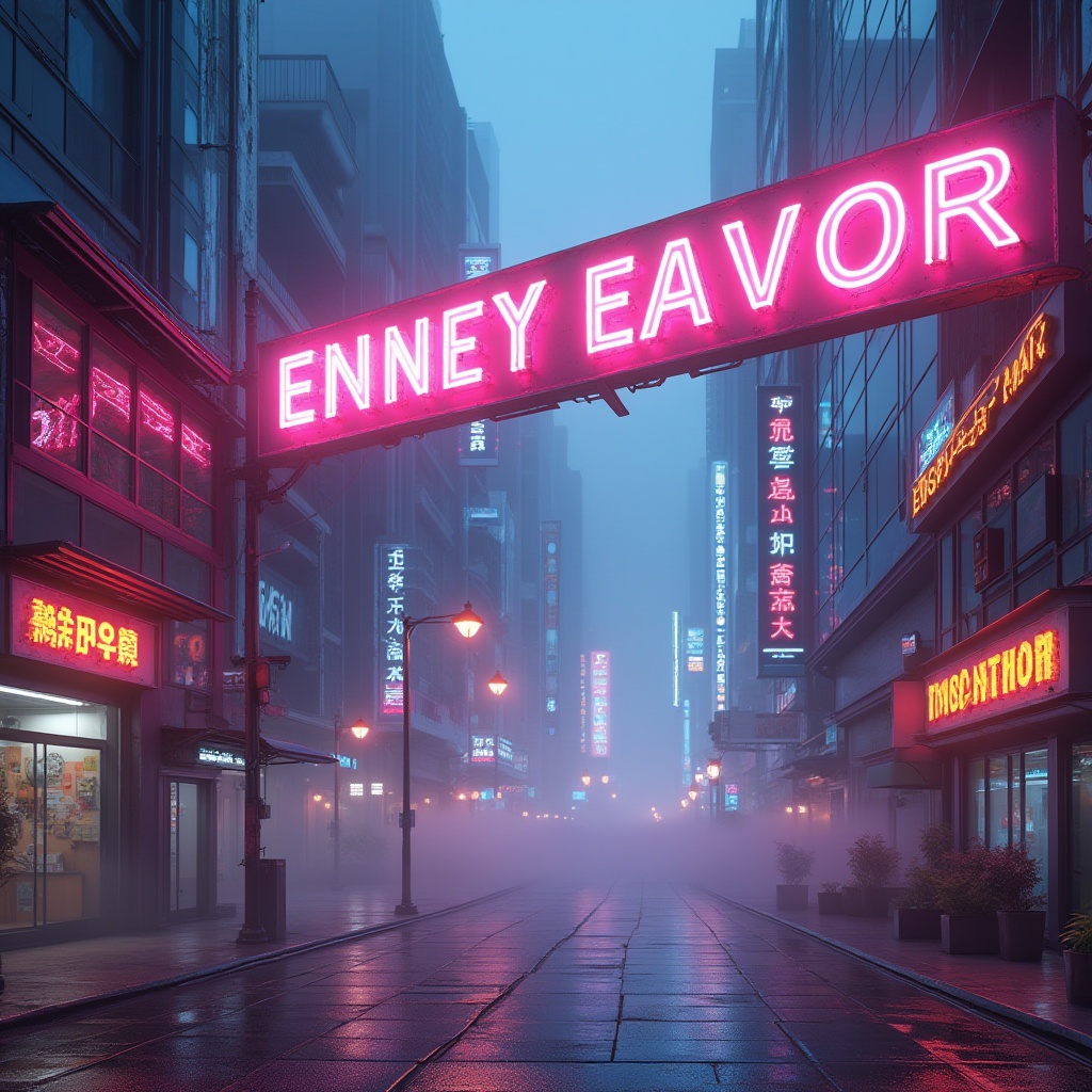 Prompt: Vibrant digital art, futuristic neon lights, pastel gradients, metallic accents, bold typography, sleek modern architecture, urban cityscape, misty morning atmosphere, soft warm glow, cinematic lighting, shallow depth of field, 1/1 composition, realistic textures, ambient occlusion.