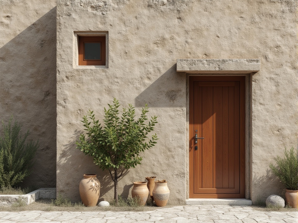 Prompt: Lavacrete building facade, rough stone texture, earthy tone, natural materiality, organic patterns, rustic charm, modern minimalist architecture, clean lines, simple shapes, subtle color palette, muted ambient lighting, soft shadows, 1/2 composition, medium depth of field, realistic rendering.