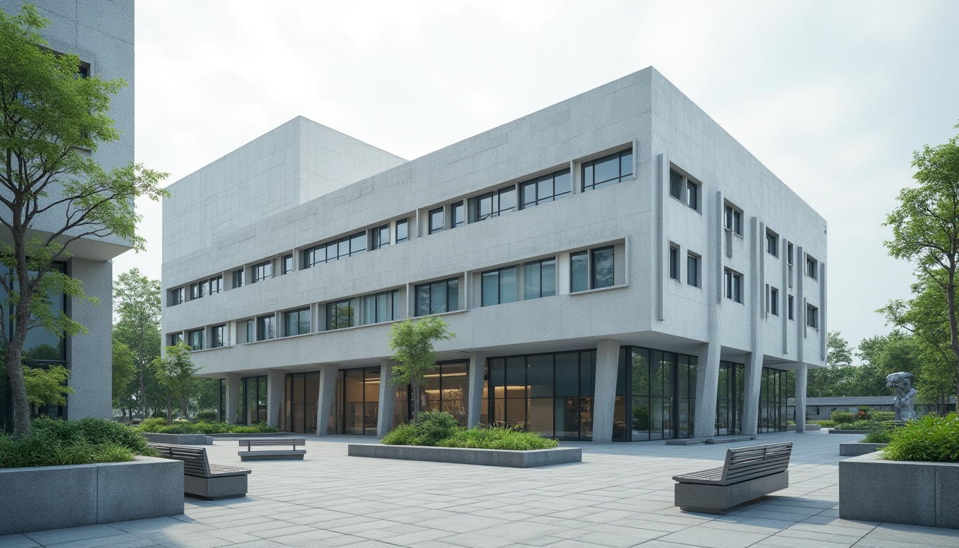 Prompt: Geometric hospital building, clean lines, minimalist facade, rectangular shapes, functional architecture, lush green roofs, modernist landscaping, asymmetrical planters, industrial-style benches, steel railings, concrete walkways, abstract sculptures, urban cityscape, cloudy day, soft diffused lighting, shallow depth of field, 2/3 composition, realistic textures, ambient occlusion.Please let me know if this meets your requirements!