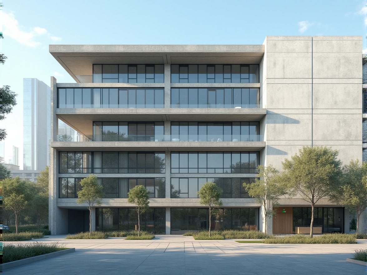 Prompt: Modern hospital facade, bold rectangular forms, cantilevered roofs, asymmetrical compositions, industrial materials, exposed ductwork, raw concrete walls, steel beams, minimalist ornamentation, large windows, natural light, urban landscape, cityscape views, morning sunlight, soft shadows, shallow depth of field, 2/3 composition, symmetrical balance, clean lines, functional aesthetics, institutional atmosphere, healthcare infrastructure.