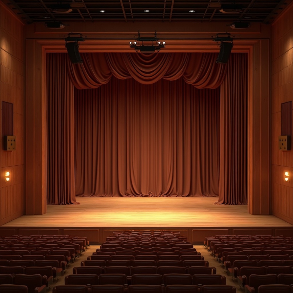 Prompt: Intimate concert hall, wooden stage, velvet curtains, acoustic panels, soundproofing materials, reverberation reduction systems, optimal speaker placement, 3D audio simulation software, crystal-clear sound reproduction, warm ambient lighting, comfortable seating arrangements, minimal echo reflections, frequency response analysis tools, sound wave pattern visualization, harmonious soundscapes, immersive audio experiences.