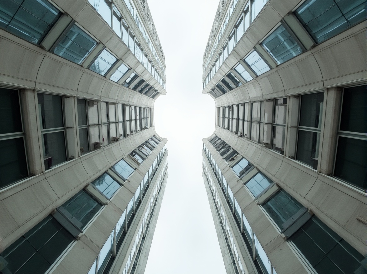 Prompt: Symmetrical building facade, mirrored reflections, identical twin towers, radial patterns, central axis, perfect proportions, harmonious balance, calming atmosphere, natural stone materials, geometric shapes, minimalist ornamentation, sleek metal accents, subtle color palette, soft diffused lighting, low-angle photography, 1/2 composition, symmetrical framing, realistic textures, ambient occlusion.