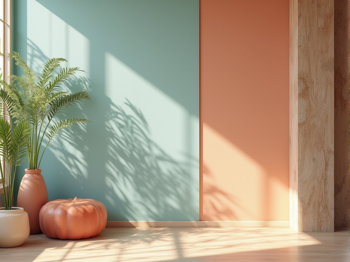 Prompt: Vibrant color scheme, pastel hues, soft peach tones, calming blue shades, muted greenery, warm beige accents, rich wood textures, natural stone patterns, earthy terracotta undertones, elegant metallic finishes, subtle gradient transitions, harmonious contrast balance, soothing ambiance, relaxing atmosphere, gentle light effects, 1/1 composition, realistic material rendering.