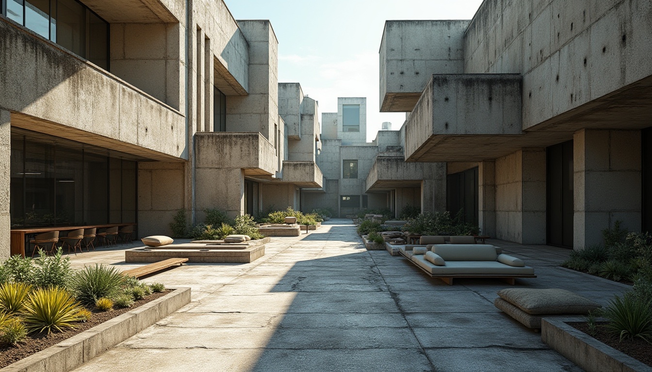 Prompt: Rugged brutalist architecture, industrial concrete walls, weathered steel beams, angular lines, fortress-like structures, urban cityscape, gritty asphalt pavement, geometric planters, succulent gardens, drought-resistant flora, modern outdoor furniture, cantilevered seating areas, harsh overhead lighting, dramatic shadow effects, 1/1 composition, high-contrast rendering, detailed textures, ambient occlusion.Let me know if this meets your requirements!