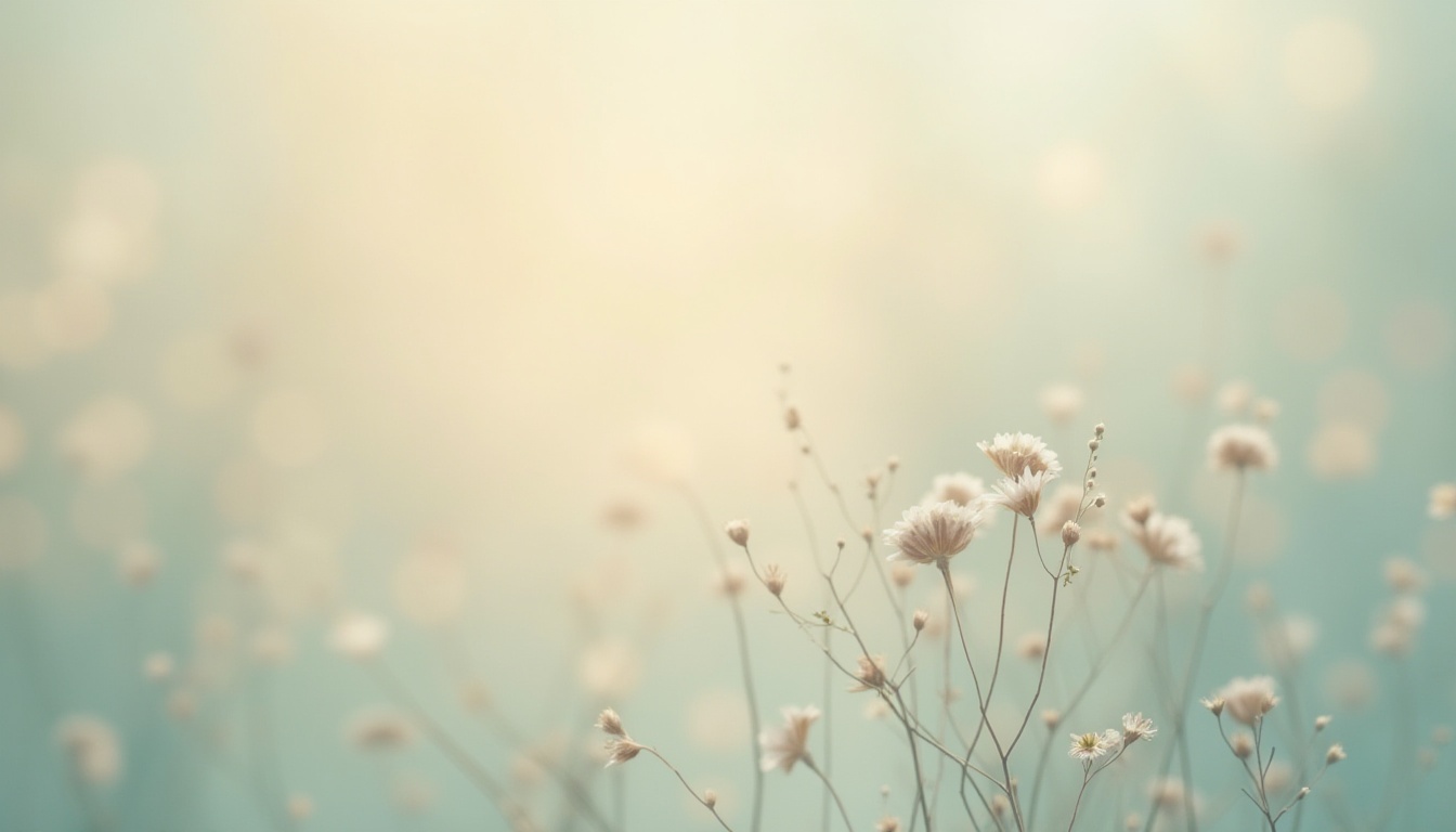 Prompt: Soft pastel hues, calming atmosphere, serene ambiance, gentle color transitions, soothing background, creamy whites, pale blues, muted greens, warm beiges, earthy tones, natural textures, organic shapes, subtle gradients, nuanced shading, realistic lighting, 1/1 composition, intimate focus, shallow depth of field.