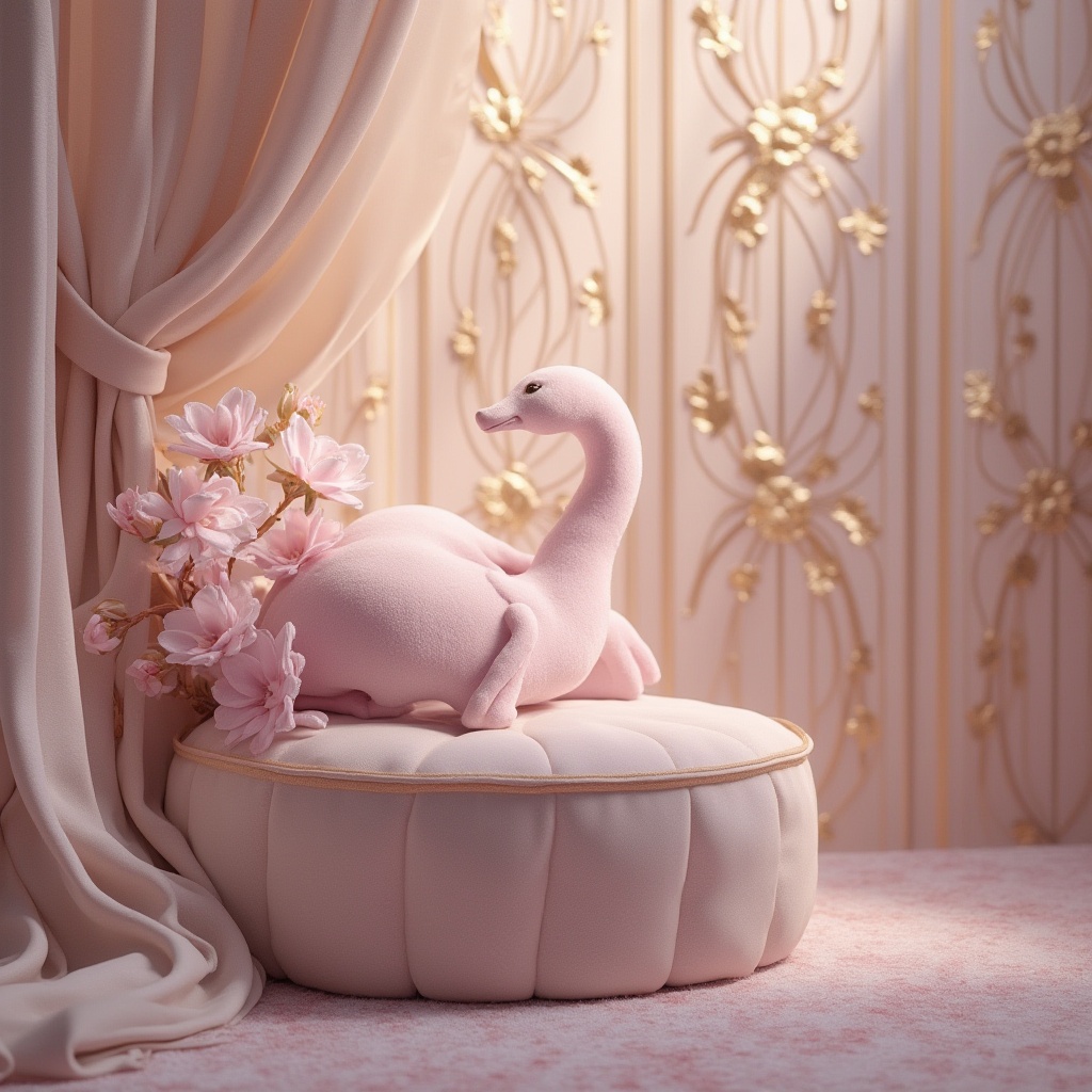 Prompt: Soft lilac hues, pastel shades, delicate florals, gentle cream accents, warm beige backgrounds, subtle gold details, refined copper tones, luxurious velvet textures, elegant curved lines, sophisticated Art Deco patterns, warm soft lighting, shallow depth of field, 2/3 composition, intimate atmospheric mood, realistic subtle shading.