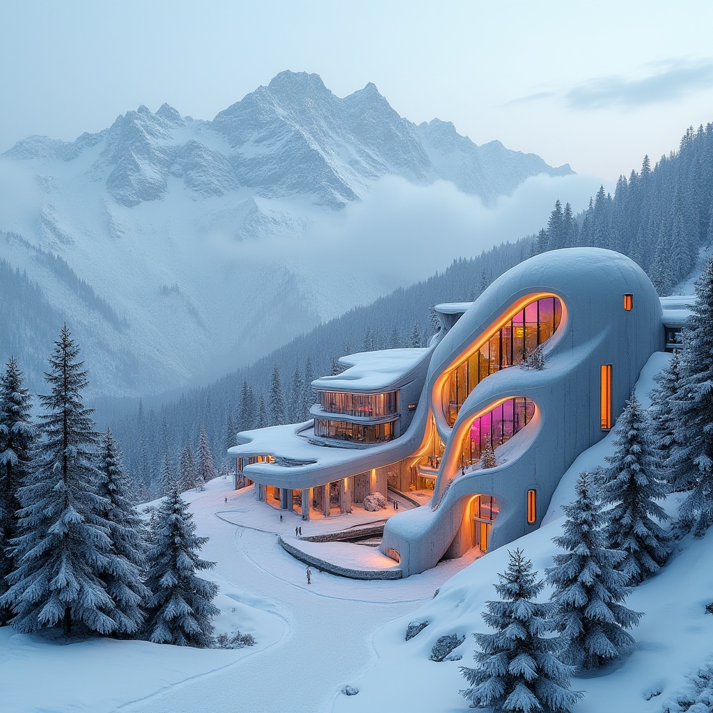 Ski Center Expressionism Style Architecture Design Ideas