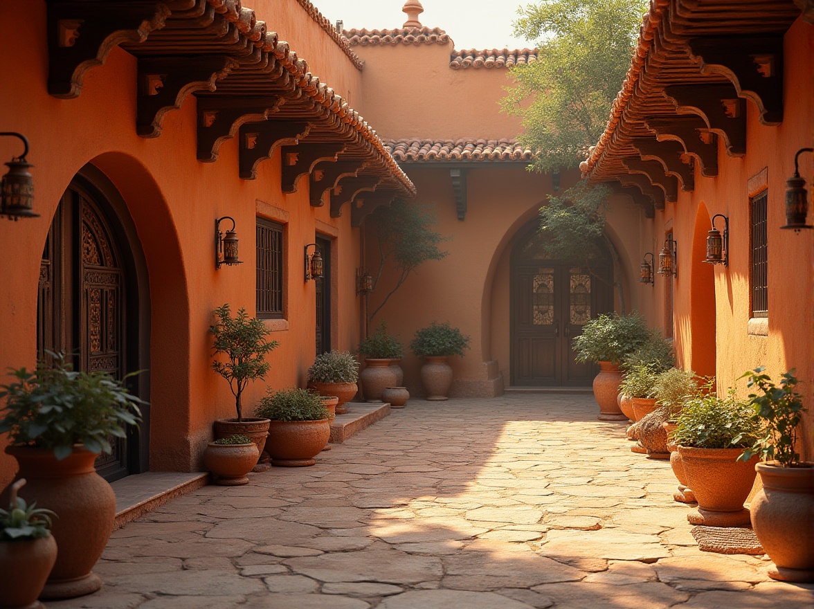 Prompt: Earthy tones, regionalist architecture, curved lines, ornate decorations, traditional cultural patterns, warm natural light, rustic stone walls, wooden accents, vibrant local colors, intricate carvings, unique cultural symbols, organic shapes, asymmetrical compositions, shallow depth of field, 1/1 composition, dramatic shadows, ambient occlusion.