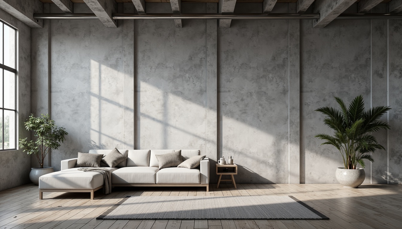 Prompt: Monochromatic background, smooth concrete walls, matte finished steel beams, polished wooden floors, subtle grain texture, industrial chic ambiance, minimalist decor, sparse greenery, soft diffused lighting, shallow depth of field, 1/1 composition, cinematic view, realistic reflections, ambient occlusion.