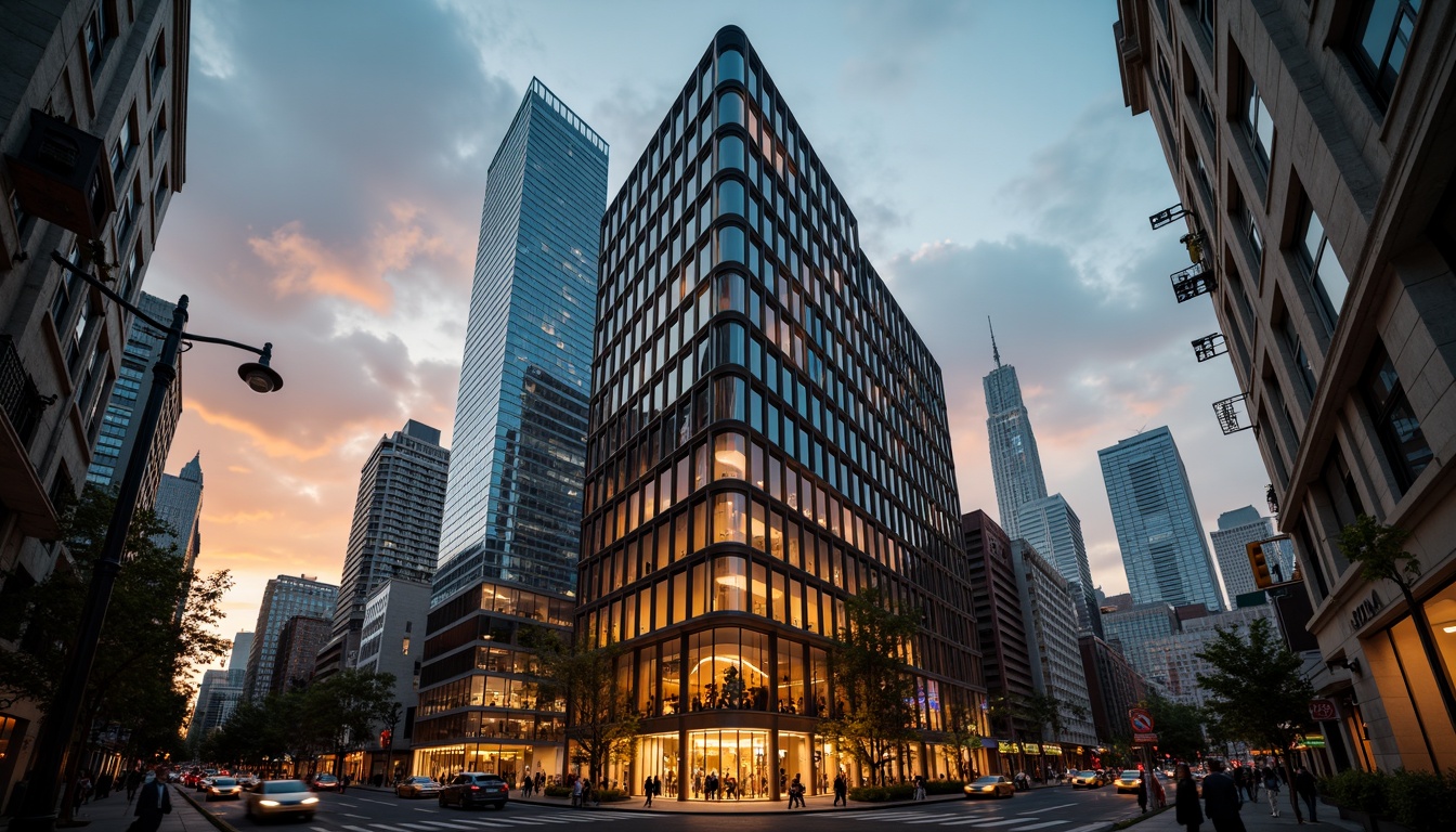 Prompt: Dramatic building facade, warm golden lighting, softbox shadows, high-contrast highlights, subtle gradient effects, realistic ambient occlusion, cinematic camera angles, 1/2 composition, low-angle shots, dramatic skies, fluffy white clouds, vibrant cityscape, bustling streets, modern skyscrapers, sleek glass towers, neon lights, urban atmosphere, misty evening, soft focus background, shallow depth of field.