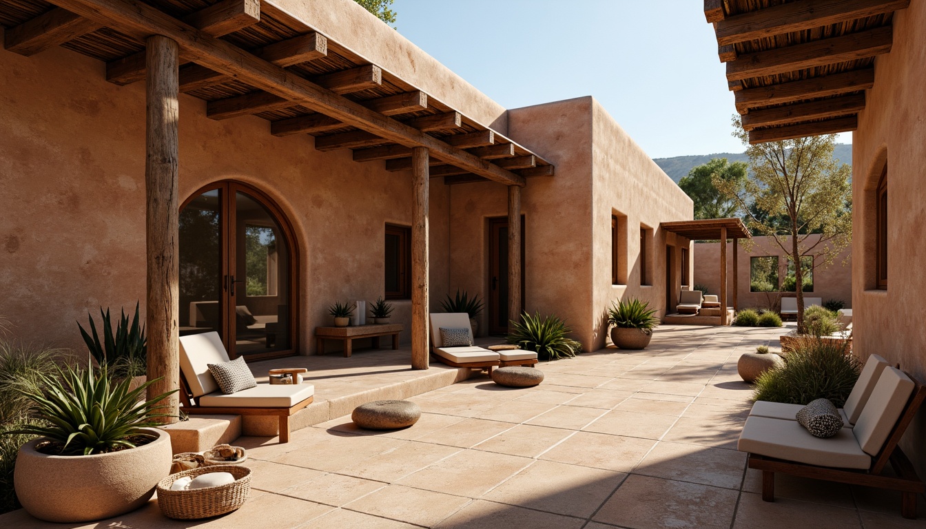 Prompt: Earthy regional architecture, natural stone walls, rustic wooden beams, clay tile roofs, adobe structures, earthy color palette, organic textures, traditional craftsmanship, cultural heritage, local identity, warm ambient lighting, shallow depth of field, 3/4 composition, panoramic view, realistic materials, ambient occlusion.