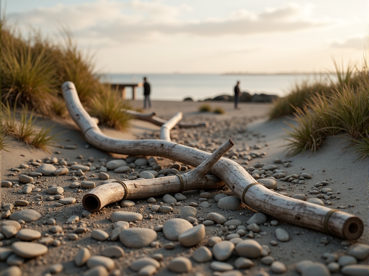 Prompt: Weathered driftwood, ocean-worn pebbles, soft sandy dunes, beachy grasses, coastal pathways, rustic wooden docks, nautical ropes, distressed boat hulls, salty sea air, misty morning light, warm golden sunlight, shallow depth of field, 1/2 composition, realistic textures, ambient occlusion, natural materials, earthy color palette, organic forms, seaside villas, beachfront properties.