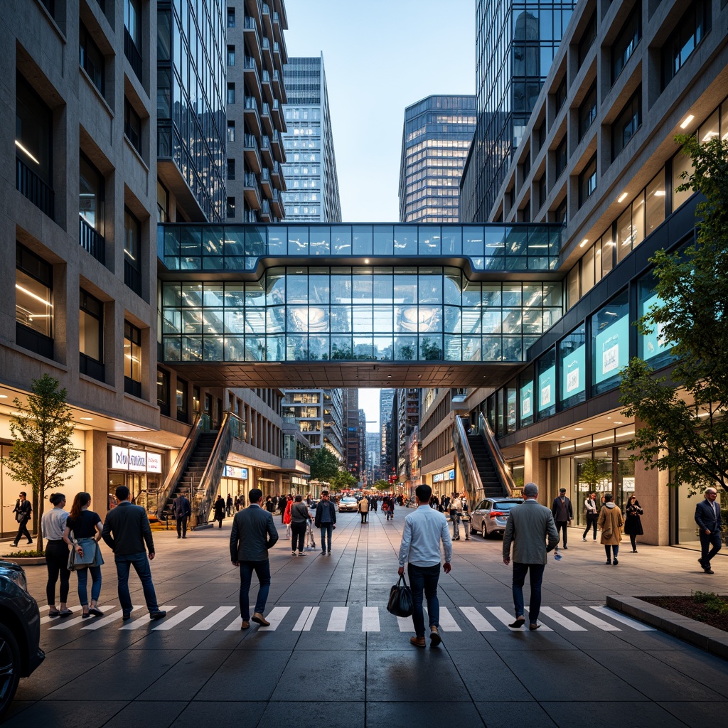 Prompt: Modern transportation hub, sleek glass canopy, bustling city streets, busy pedestrian flow, efficient traffic circulation, vibrant LED lighting, dynamic digital signage, futuristic architecture, curved lines, angular shapes, metallic materials, polished concrete floors, elevated walkways, staircases, escalators, panoramic views, 3/4 composition, realistic reflections, ambient occlusion, morning rush hour, soft warm lighting, shallow depth of field.