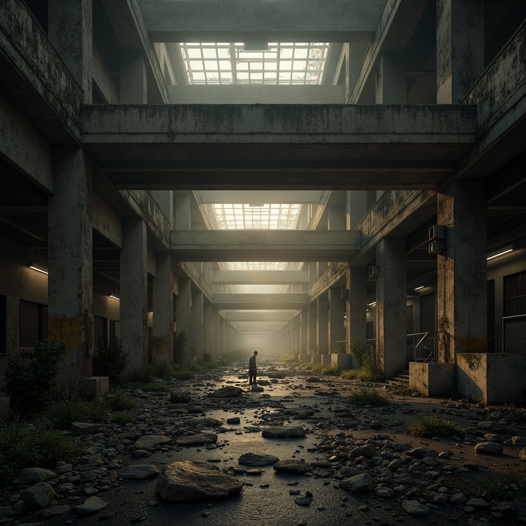 Prompt: 1 aspect ratio, anamorphic lens flares, cinematic depth of field, avant-garde composition, experimental camera movements, handheld cinematography, gritty realistic textures, industrial materials, brutalist-inspired structures, urban decay, abandoned landscapes.