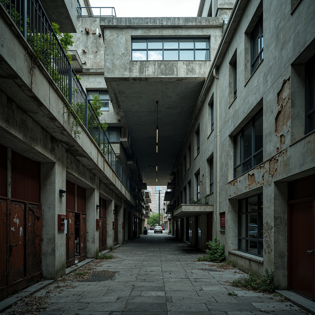 Prompt: Abandoned cinema, crumbling facade, distressed walls, rusty metal gates, urban decay, cityscape backdrop, deconstructivist architecture, irregular shapes, fragmented forms, disjointed structures, industrial materials, exposed ductwork, concrete textures, dim lighting, misty atmosphere, shallow depth of field, 1/1 composition, high contrast ratio, cinematic mood, nostalgic ambiance, eerie silence, forgotten memories.