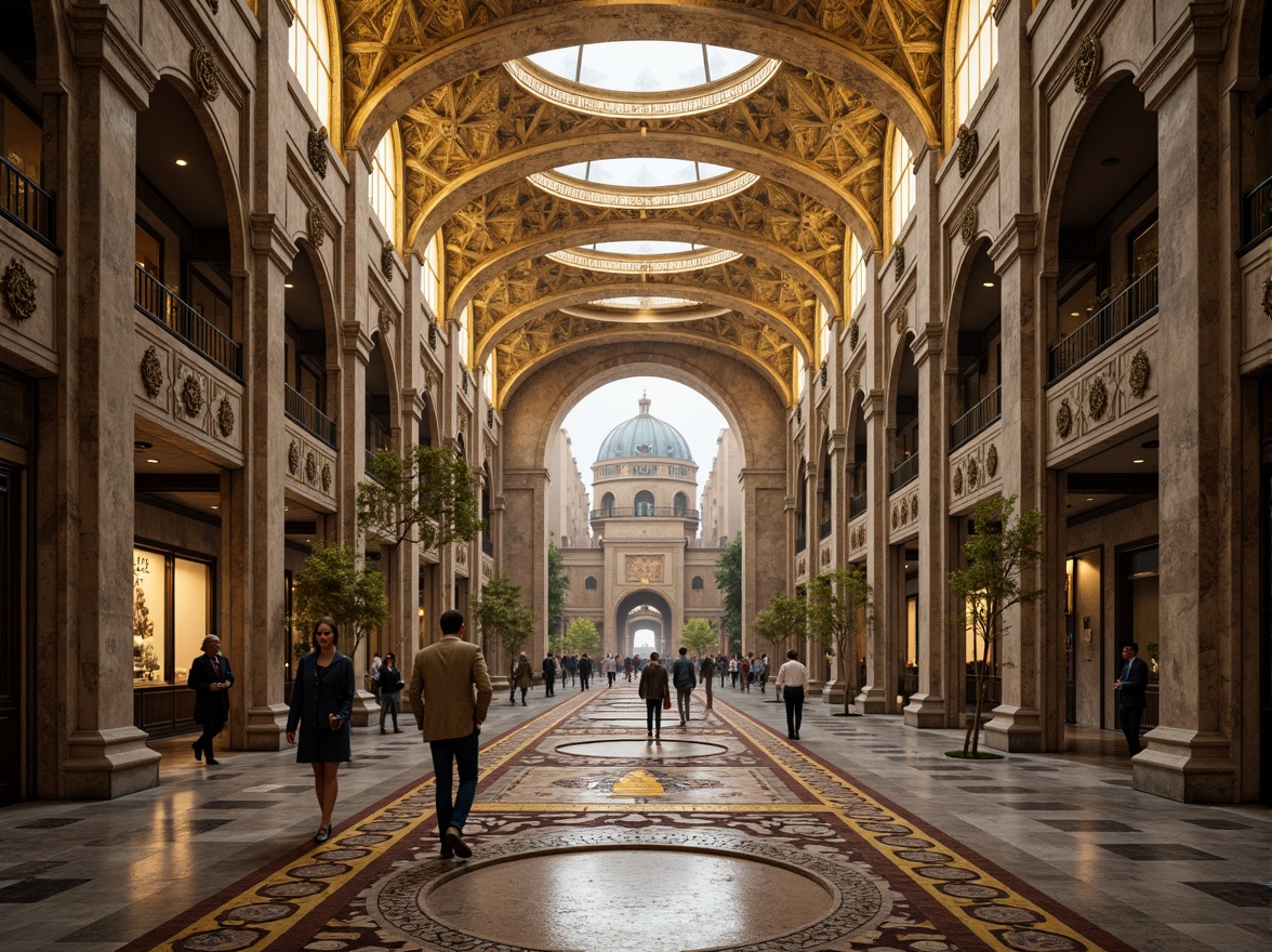 Prompt: Golden domes, ornate crosses, intricate stone carvings, arched windows, grand entranceways, ornamental balconies, Byzantine-inspired patterns, vibrant mosaic tiles, luxurious marble floors, majestic columns, imposing grandeur, atmospheric misty lighting, shallow depth of field, 1/1 composition, panoramic view, realistic textures, ambient occlusion.