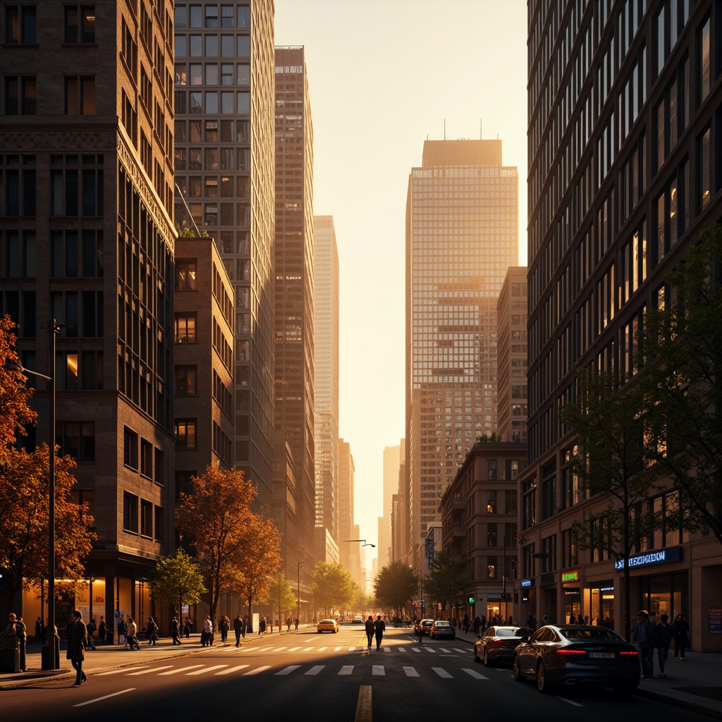 Prompt: Vibrant cityscape, towering skyscrapers, neon lights, warm golden glow, soft gradient shadows, high-contrast lighting, dramatic spotlights, ambient Occlusion, realistic textures, misty atmospheric effects, sunlit streets, afternoon warm light, long exposure shots, cinematic composition, symmetrical framing, 1/3 rule of thirds, low-key lighting, mysterious mood, futuristic architecture, sleek metal surfaces, glass facades, LED light installations, urban modernity.