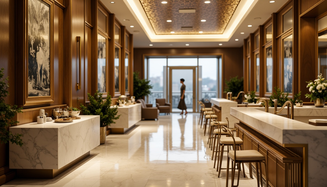 Prompt: Luxurious interior space, bronze accents, white marble countertops, sleek metal fixtures, ornate details, lavish furnishings, warm golden lighting, shallow depth of field, 1/1 composition, soft focus effect, realistic reflections, ambient occlusion, subtle gradient maps.