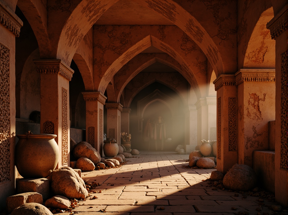 Prompt: Ancient Lavacrete ruins, mystical artifacts, earthy tones, terracotta reds, sandy beiges, weathered stone walls, intricate carvings, mysterious ambiance, dim warm lighting, atmospheric fog, cinematic composition, 1/1 aspect ratio, shallow depth of field, realistic textures, subtle color grading.