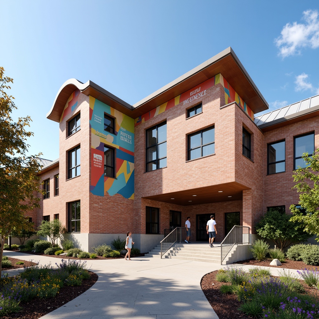 Elementary School Expressionism Style Building Design Ideas