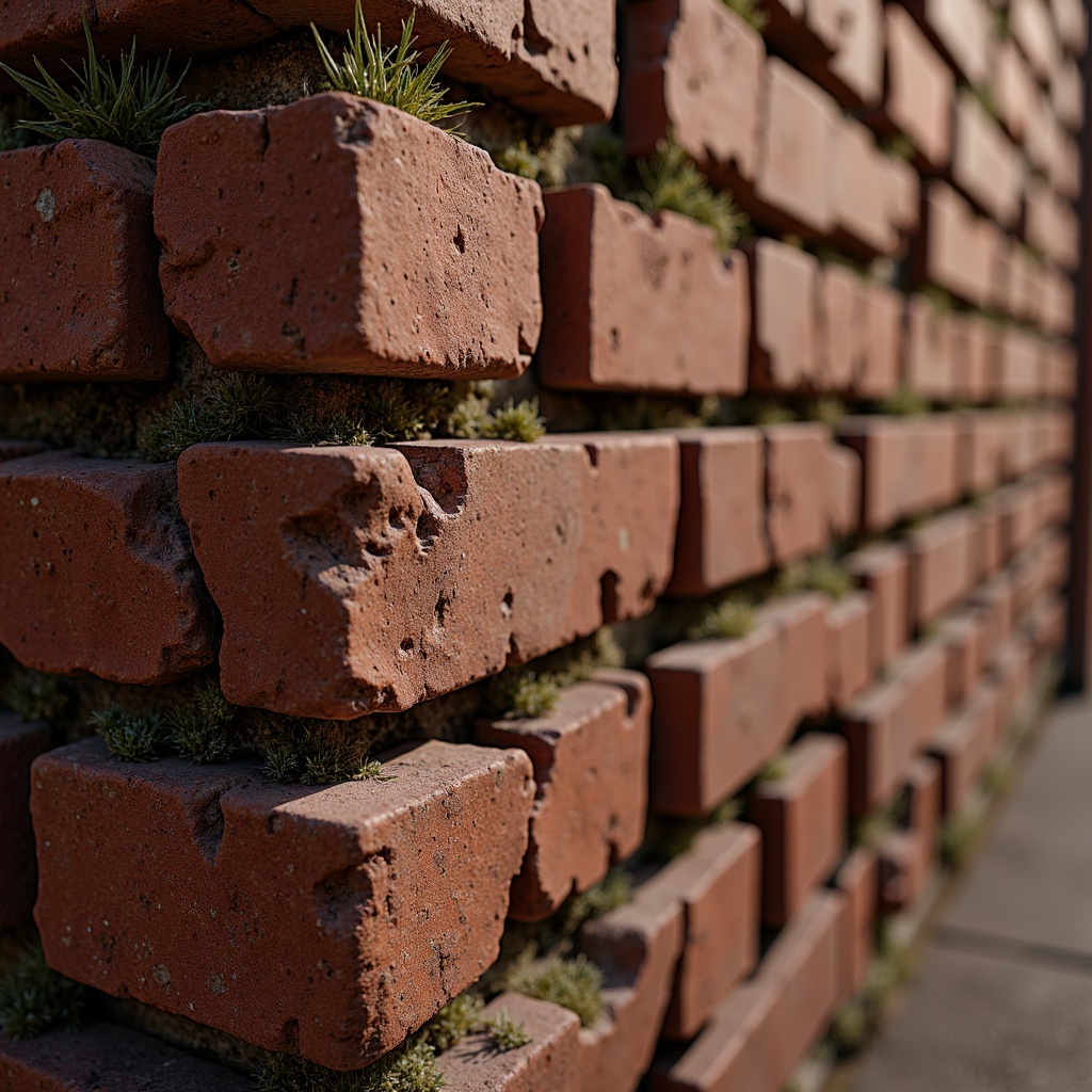 Prompt: Rustic brick walls, worn mortar joints, earthy red tones, irregular texture, ornate brick patterns, vintage architectural details, distressed finishes, rich historical context, warm ambient lighting, soft shadows, shallow depth of field, 1/2 composition, realistic normal maps, detailed bump mapping, cinematic color grading.